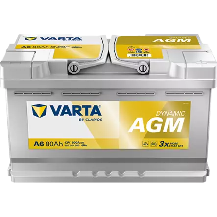 Varta Start Stop AGM A6 xEV 12V 80Ah 800A (EN) - Varta käynnistysakut - 4016987165522 - 1