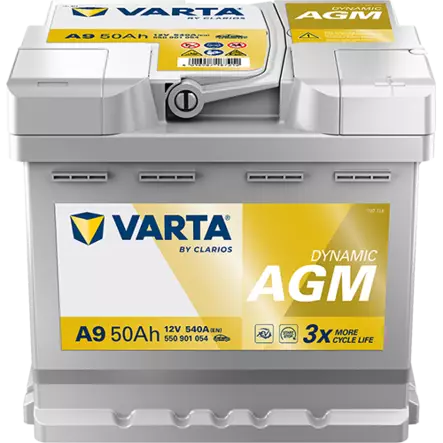 Varta Start Stop AGM A9 XEV12V 50Ah 540A - Varta käynnistysakut - 4016987165492 - 1
